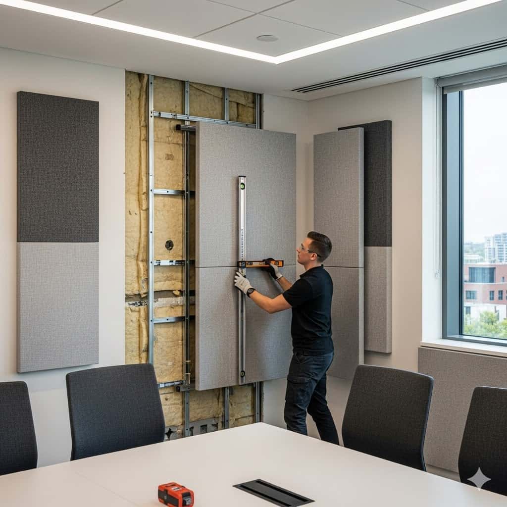 Acoustical ceiling install in a Calgary commercial space